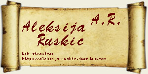 Aleksija Ruškić vizit kartica